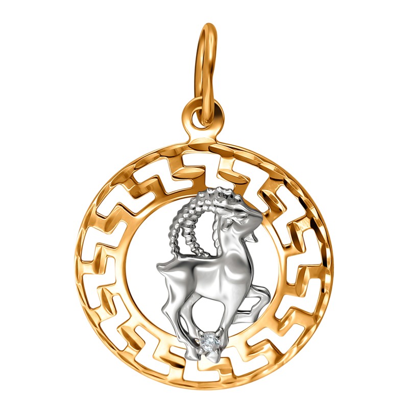 Подвеска из золота знак зодиака Козерог П1427117 Подвеска зодиак (Au 585)
