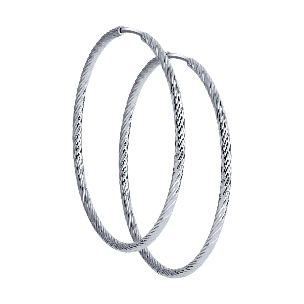 Серьги конго из серебра 94140004 Серьги (Ag 925)