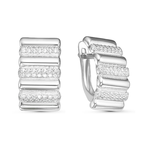 Серьги из серебра с фианитами  с125404 Серьги (Ag 925)