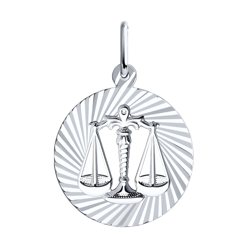 Подвеска из серебра знак зодиака Весы 94030888 Подвеска зодиак (Ag 925)