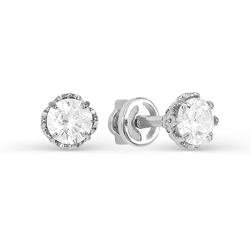 Серьги из серебра с фианитами  с052097 Серьги пусеты (Ag 925)