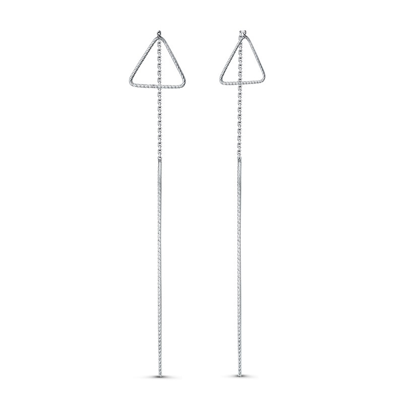 Серьги из серебра длинные с141005 Серьги (Ag 925)