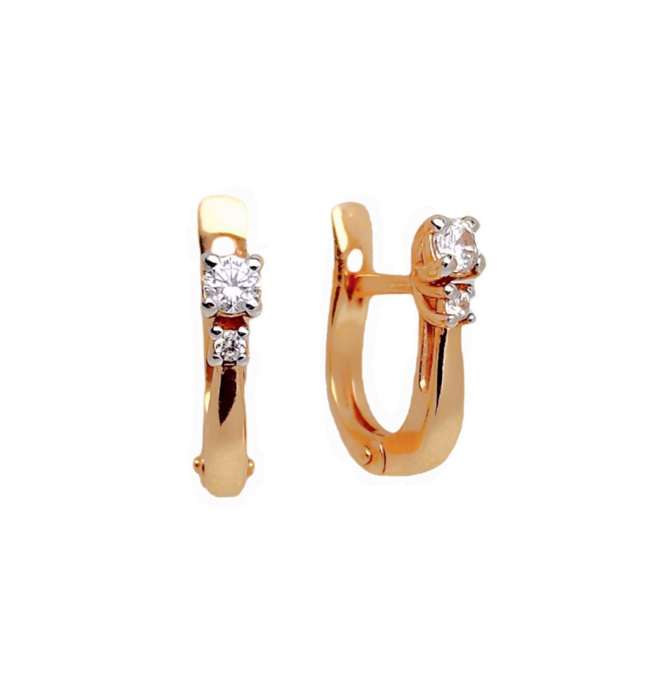 Серьги из золота с фианитами С4007 Серьги (Au 585)