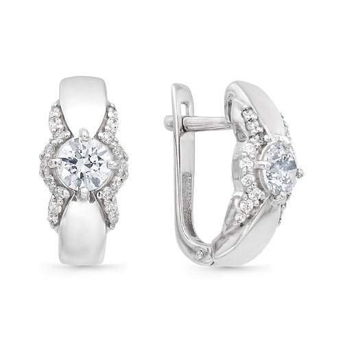 Серьги из серебра с фианитами SWAROVSKI 912020050 Серьги (Ag 925)
