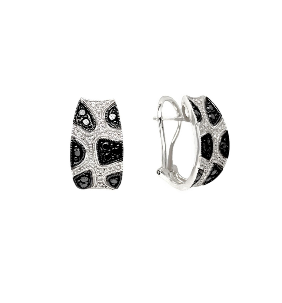 Серьги из белого золота c бриллиантами 10728 Серьги (Au 585)