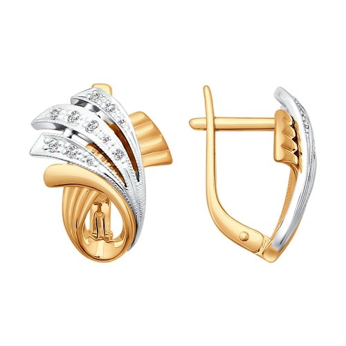 Серьги из золота c бриллиантами 1020100 Серьги (Au 585)