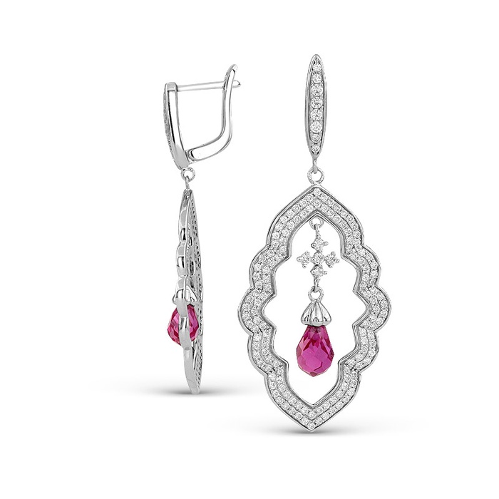 Серьги из серебра с фианитами  59775 Серьги (Ag 925)