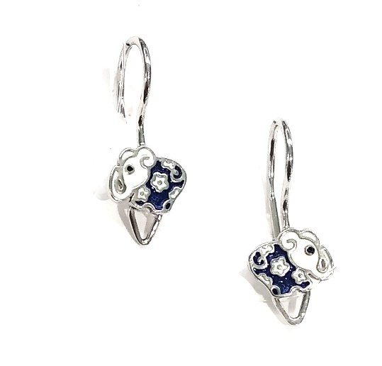 Серьги из серебра с эмалью детские 970120328 Серьги (Ag 925)