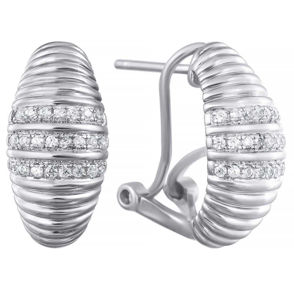 Серьги из серебра с кубическим цирконием 2340005101306 Серьги (Ag 925)