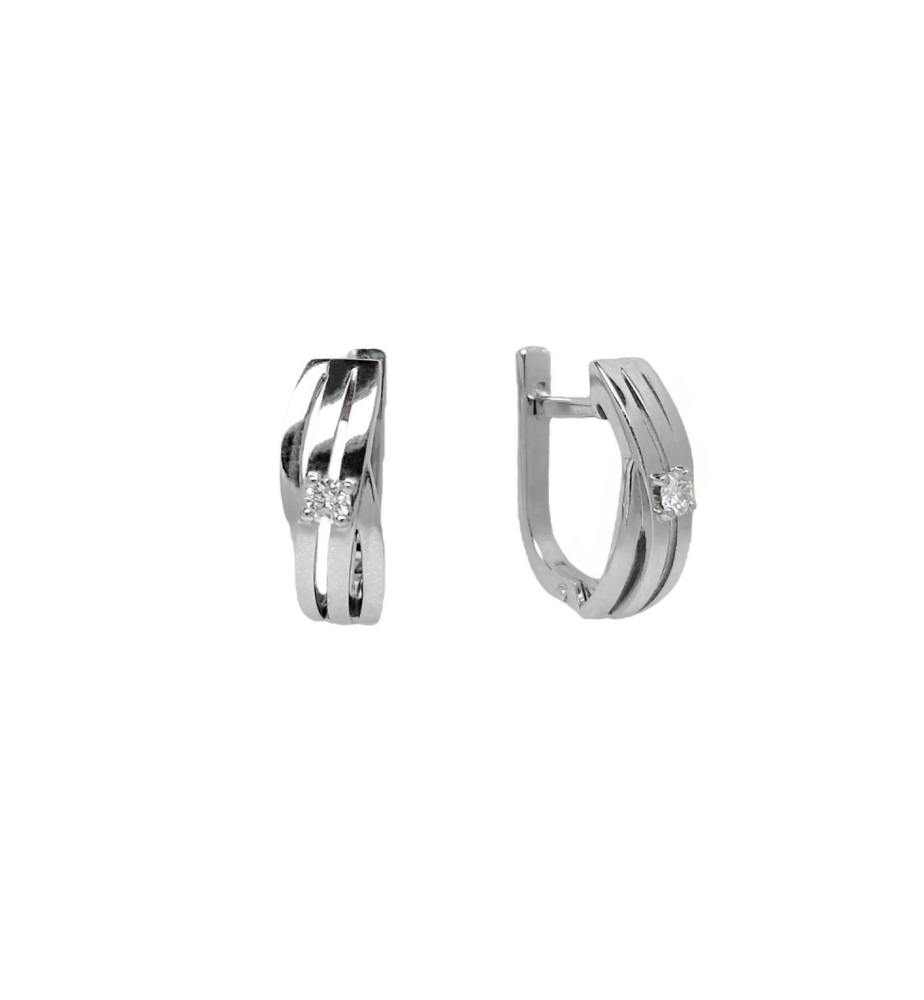 Серьги из белого золота c бриллиантами 1020483 Серьги (Au 585)