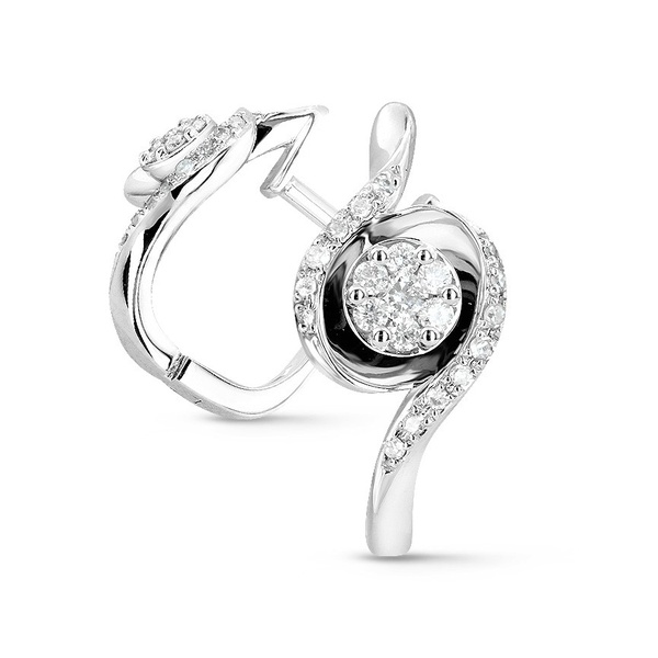 Серьги из белого золота c бриллиантами 54075 Серьги (Au 585)