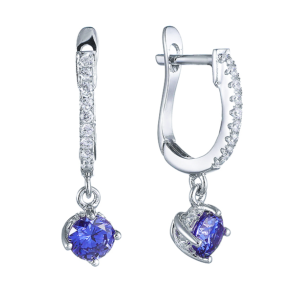 Серьги из серебра с кубическим цирконием 2860016071403 Серьги (Ag 925)