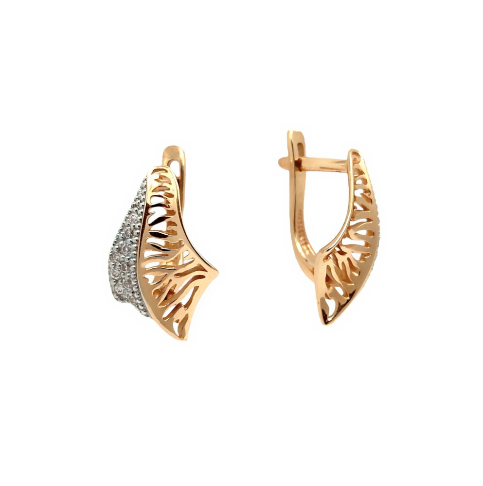 Серьги из золота с фианитами 2368 Серьги (Au 585)