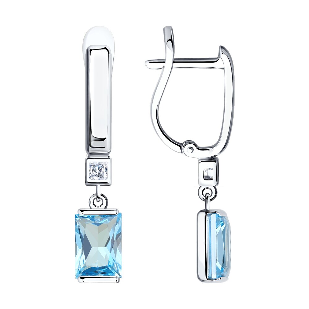 Серьги из белого золота с топазами 728596-3 Серьги (Au 585)