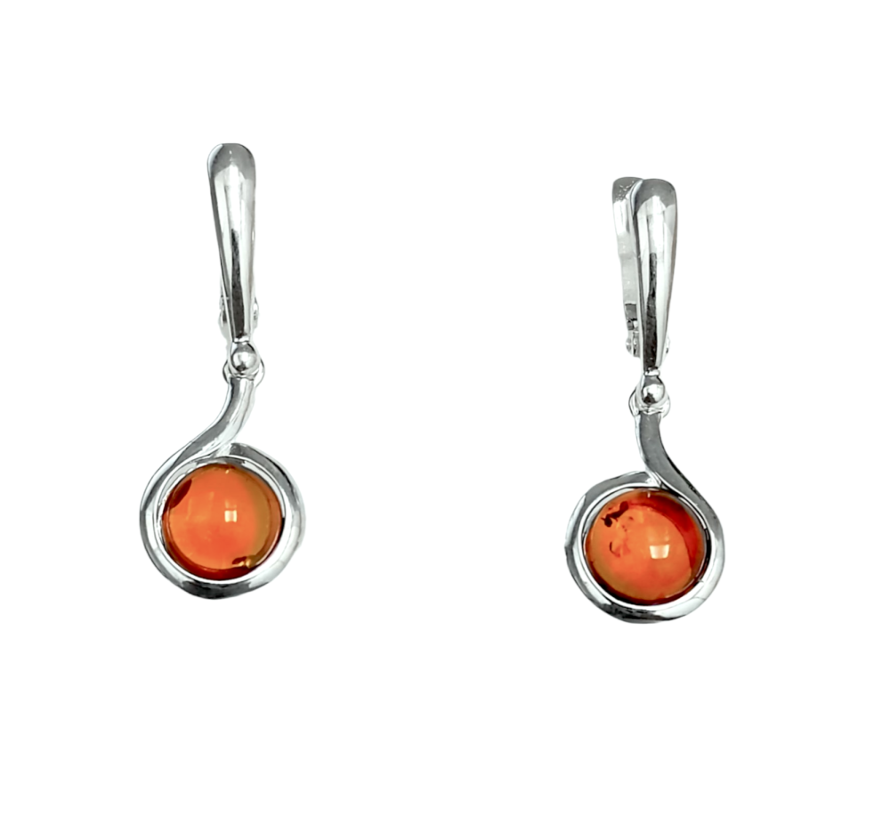 Серьги из серебра с янтарем 85020200178 Серьги (Ag 925)