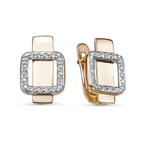 Серьги из золота с фианитами 128905 Серьги (Au 585)