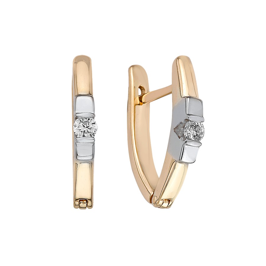 Серьги из золота c бриллиантами 6670 Серьги (Au 585)