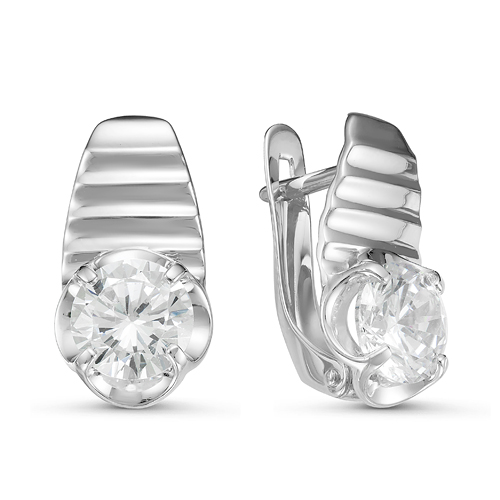 Серьги из серебра c фианитами с126731 Серьги (Ag 925)