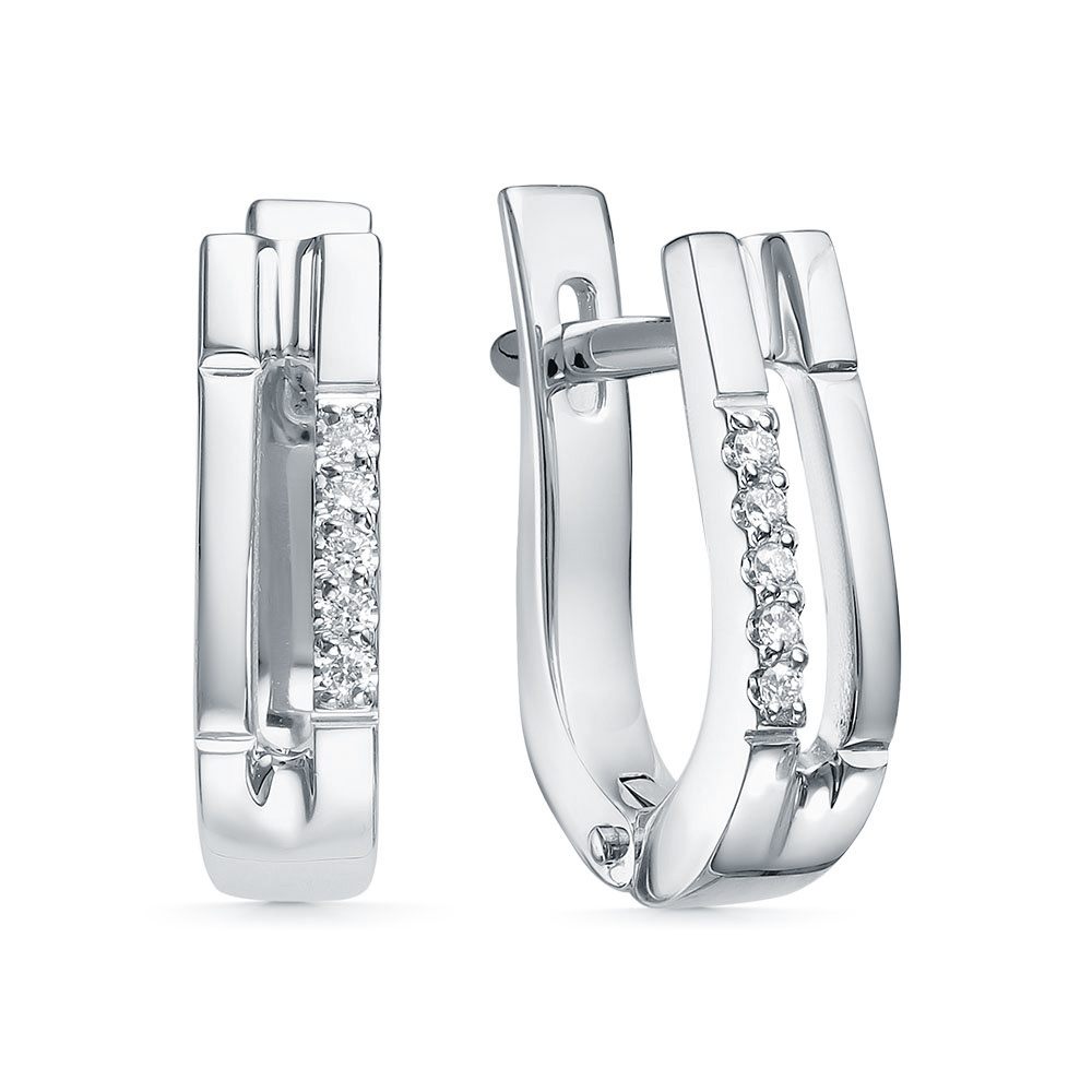 Серьги из белого золота c бриллиантами 4386-21001 Серьги (Au 585)