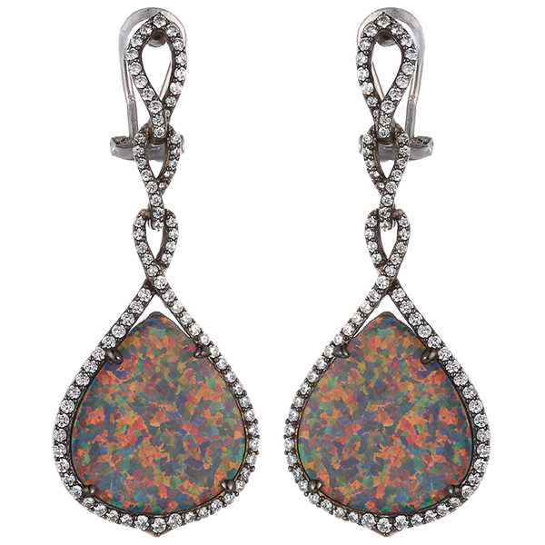 Серьги из серебра с опалами 0160009135702 Серьги (Ag 925)