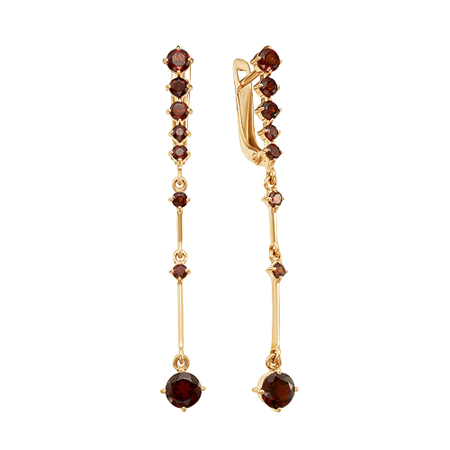 Серьги из золота с гранатами С120-4527Гр Серьги (Au 585)