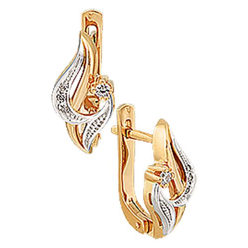 Серьги из золота c бриллиантами 2184 Серьги (Au 585)