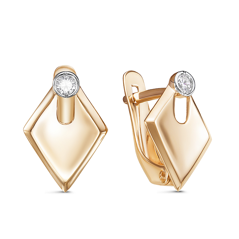 Серьги из золота с фианитами 1200253 Серьги (Au 585)