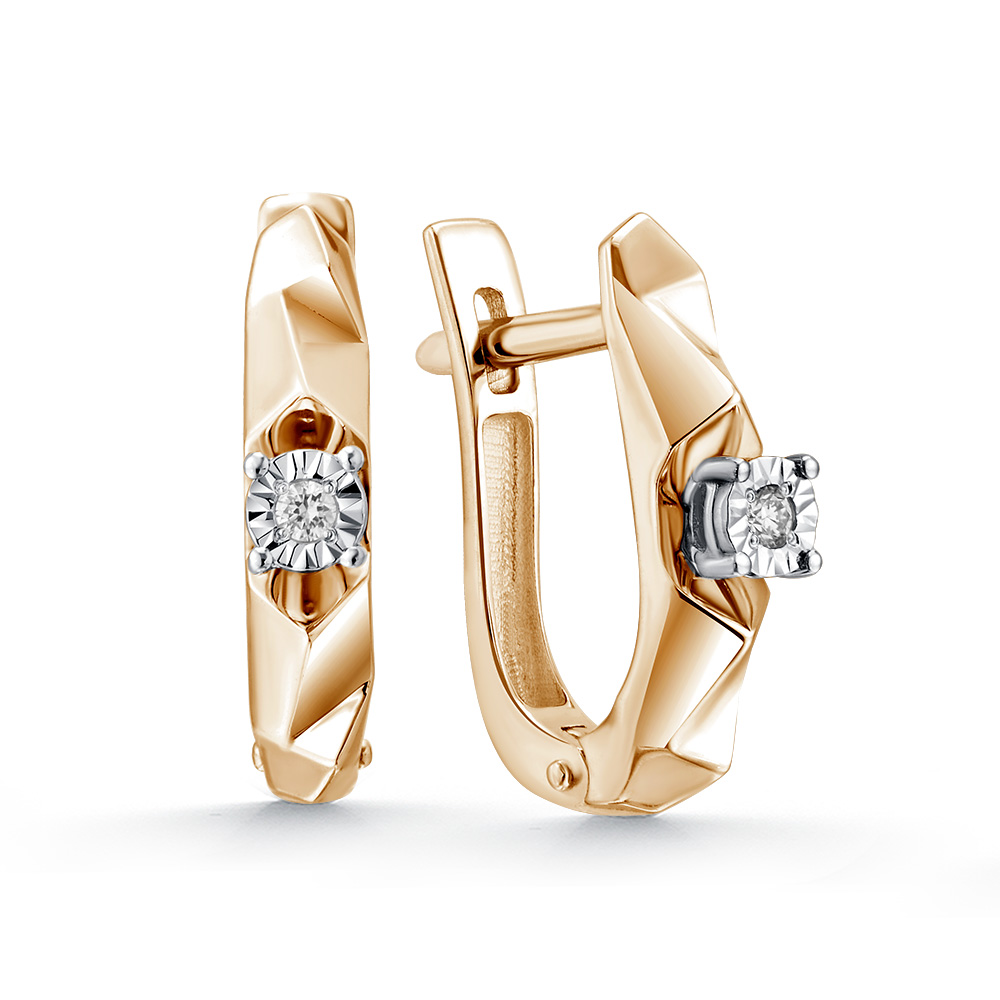 Серьги из золота с бриллиантами 245-212-100 Серьги (Au 585)