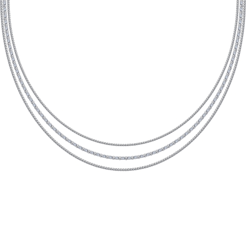 Колье из серебра с фианитами 94074548 Колье (Ag 925)