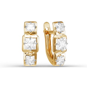 Серьги из золота с фианитами 124522 Серьги (Au 585)