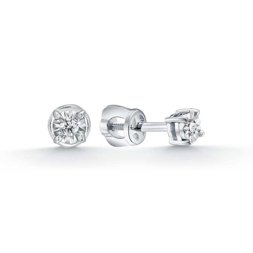 Серьги пусеты из золота с бриллиантами 54-620-100 Серьги (Au 585)
