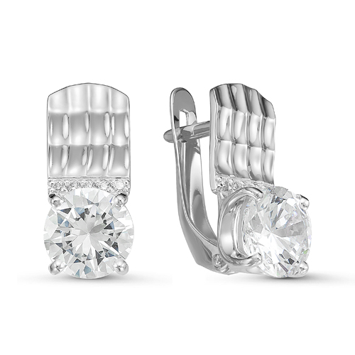 Серьги из серебра с фианитами  с126732 Серьги (Ag 925)