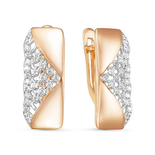 Серьги из золота с фианитами 125577 Серьги (Au 585)