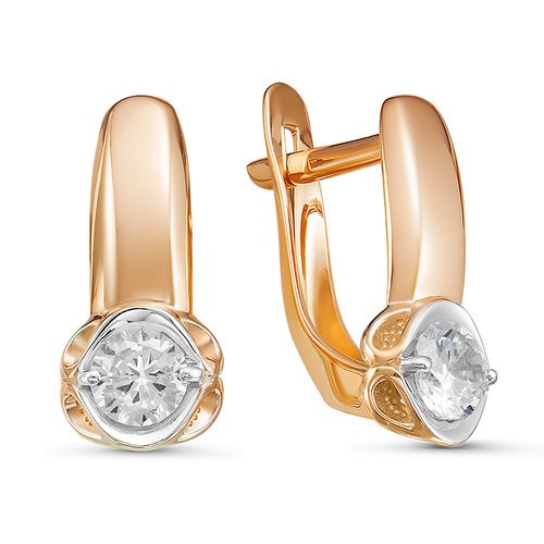 Серьги из золота с фианитами 127090 Серьги (Au 585)