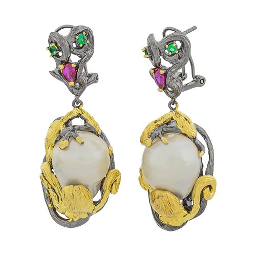  Серьги из серебра с жемчугом ZE53466 Серьги (Ag 925)
