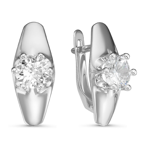 Серьги из серебра с фианитами  с126646 Серьги (Ag 925)