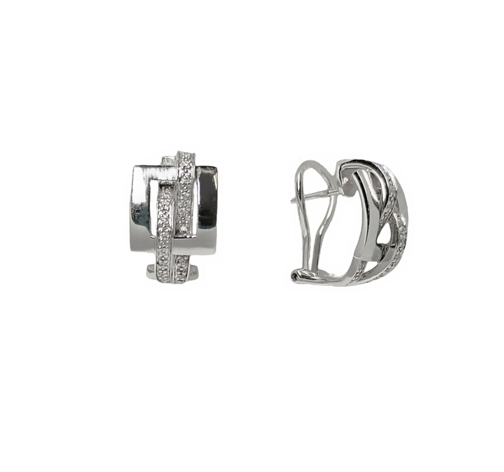 Серьги из белого золота c бриллиантами 02857*00274846 Серьги (Au 585)
