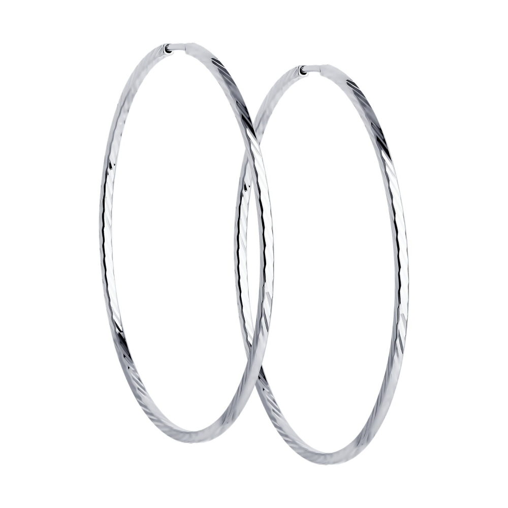 Серьги конго из серебра 94140026 Серьги (Ag 925)