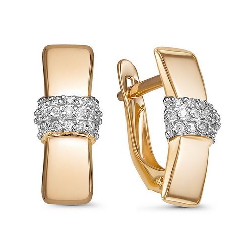 Серьги из золота с фианитами 127761 Серьги (Au 585)