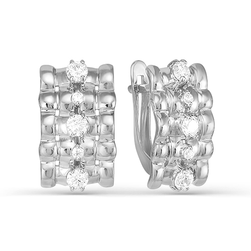Серьги из серебра с фианитами  с124634 Серьги (Ag 925)