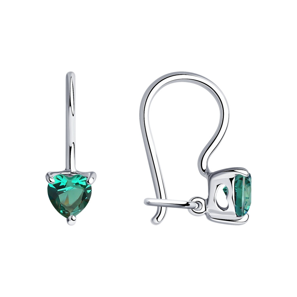 Серьги детские из серебра с фианитами 94020588 Серьги (Ag 925)