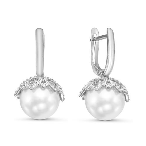 Серьги из серебра с жемчугом SWAROVSKI с125802 Серьги (Ag 925)