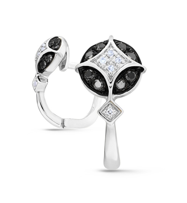Серьги из белого золота c бриллиантами 53100 Серьги (Au 585)