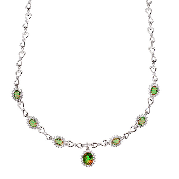 Колье из серебра с султанитами 9405936667 Колье (Ag 925)
