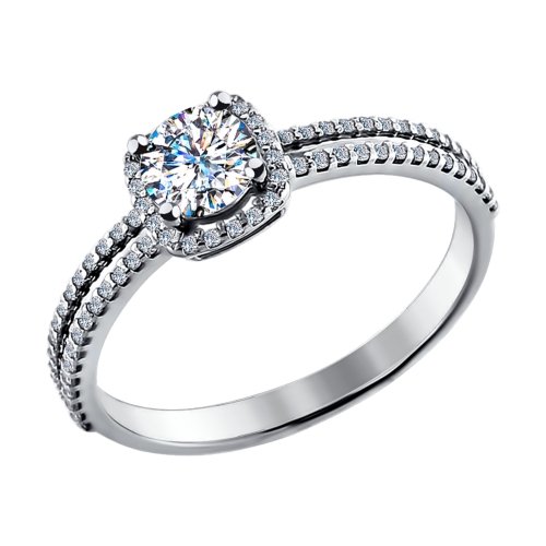 Кольцо из белого золота с фианитами SWAROVSKI 81010048 Кольцо (Au 585)