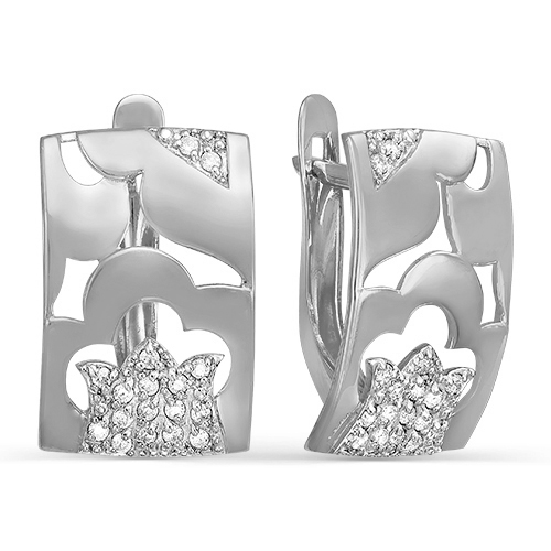 Серьги из серебра с фианитами  с123291 Серьги (Ag 925)