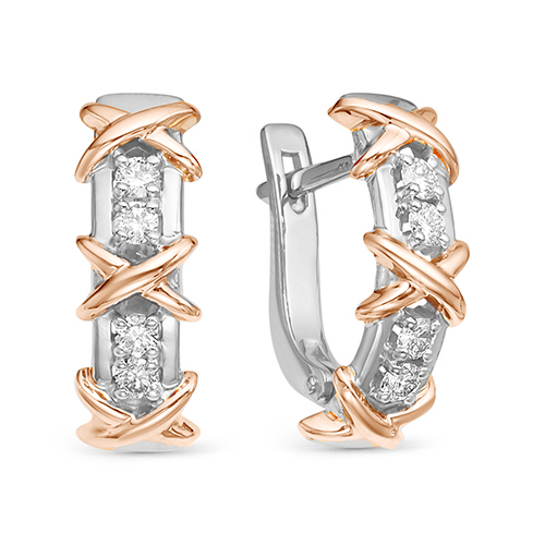 Серьги из белого золота c бриллиантами 433-21001 Серьги (Au 585)