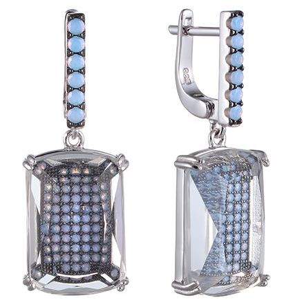 Серьги из серебра с кубическим цирконием 1540003115718 Серьги (Ag 925)