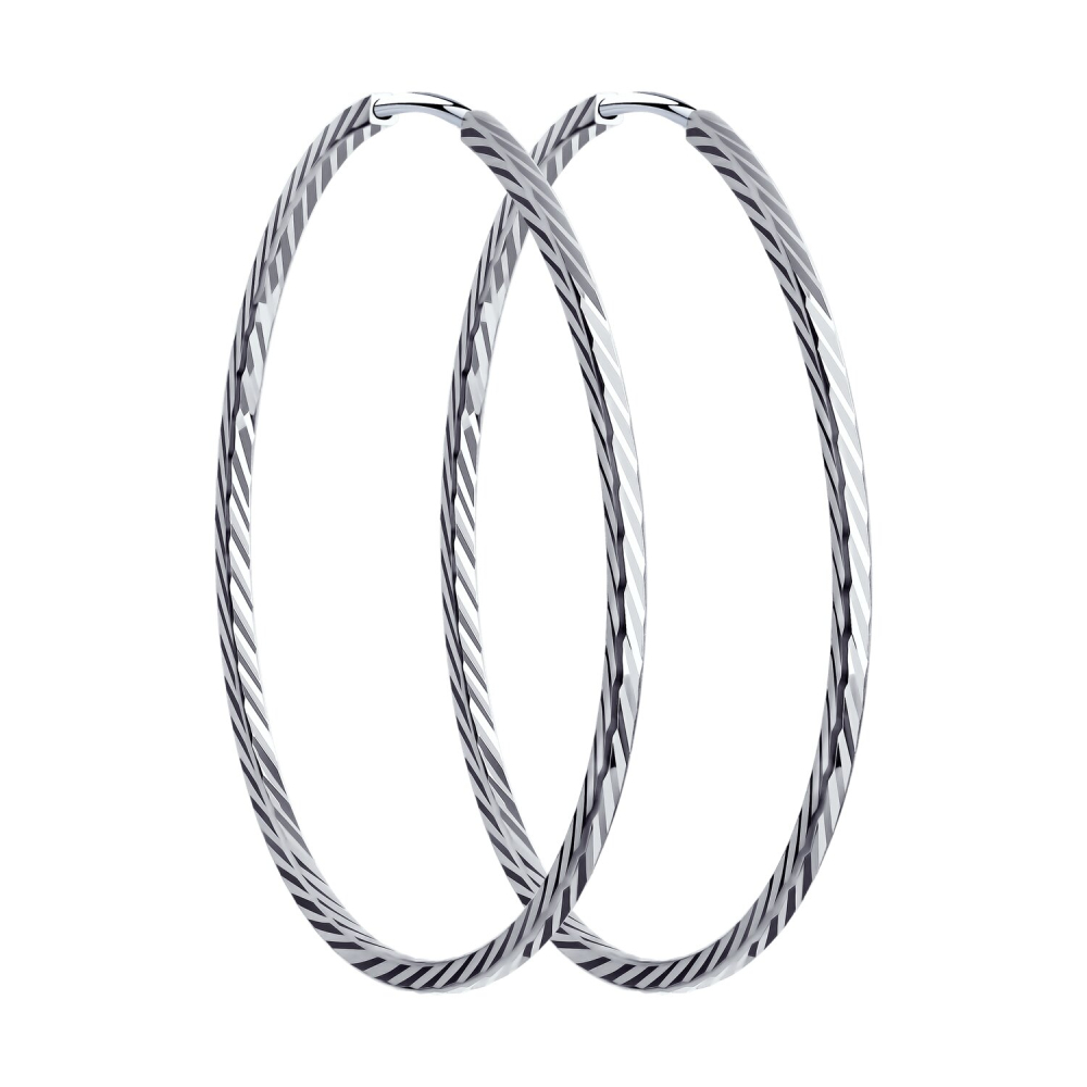 Серьги конго из серебра 94140024 Серьги (Ag 925)
