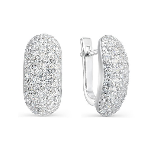 Серьги из серебра c фианитами 911020001 Серьги (Ag 925)